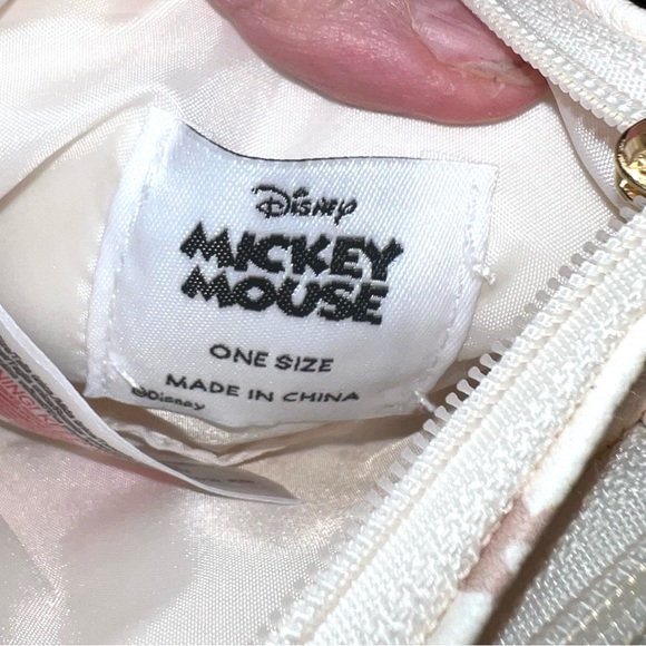 DISNEY PRIMARK Mickey Mouse Wallet Coin Pouch Double Zip Color: Ecru. NWT - Picture 4 of 7